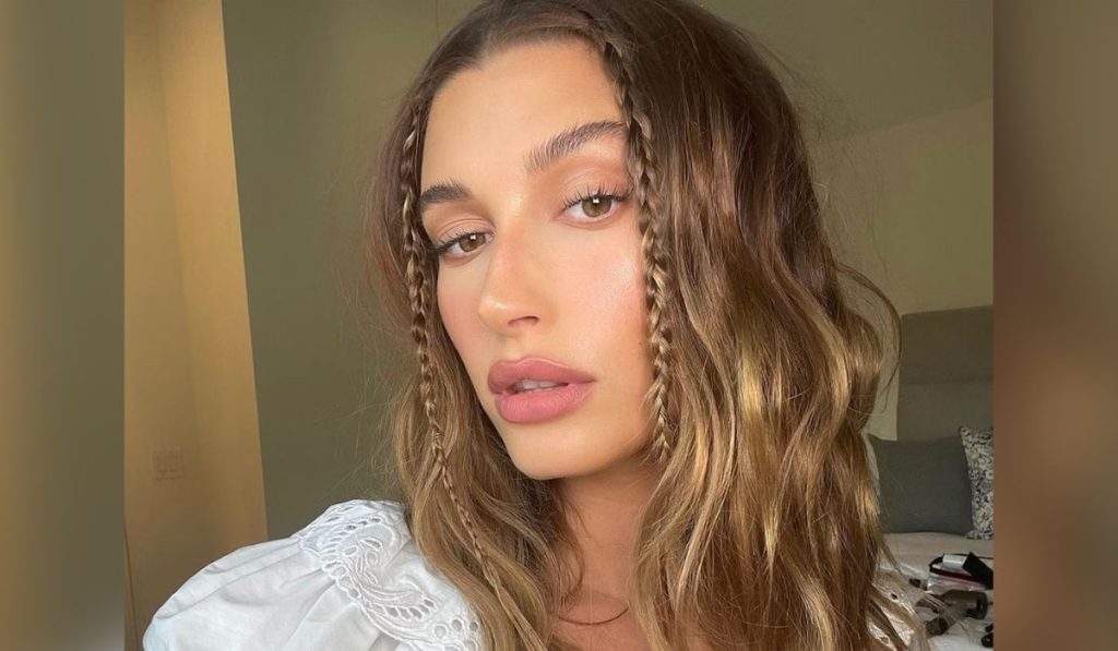 Hailey Bieber in Baby Braids