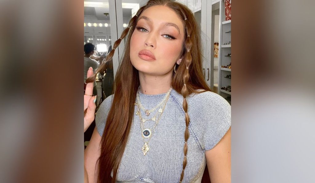 Gigi Hadid in Bubble Braids