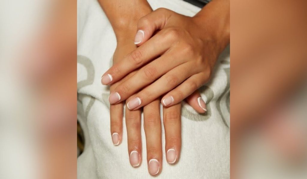 Double-corner French White Nails