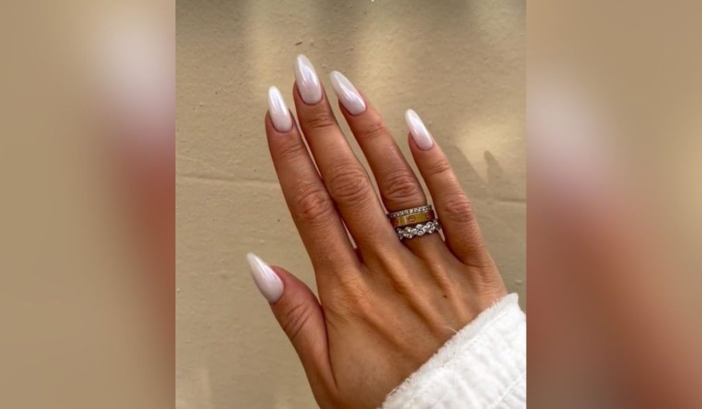 Glazed White Donut Nails