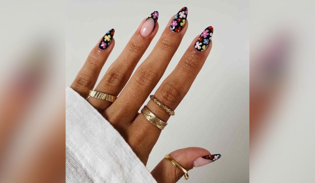 Retro Floral Nails - Music Festival Nail Inspirations