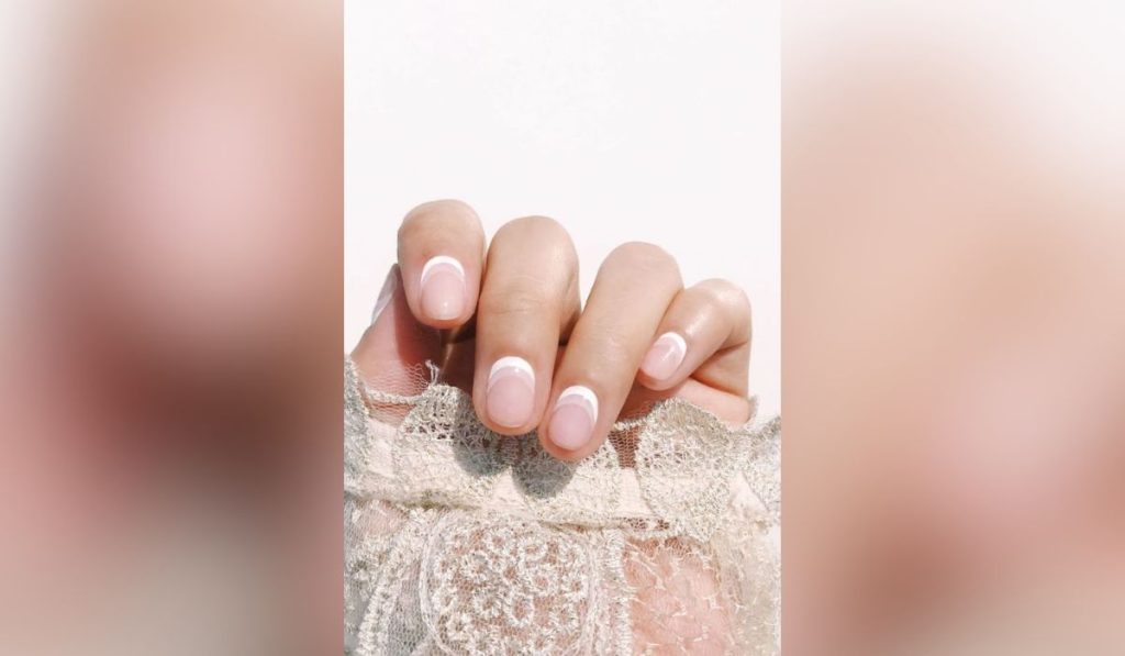 Reversed White French Manicure Nails 