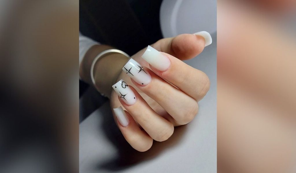 Square White Nails