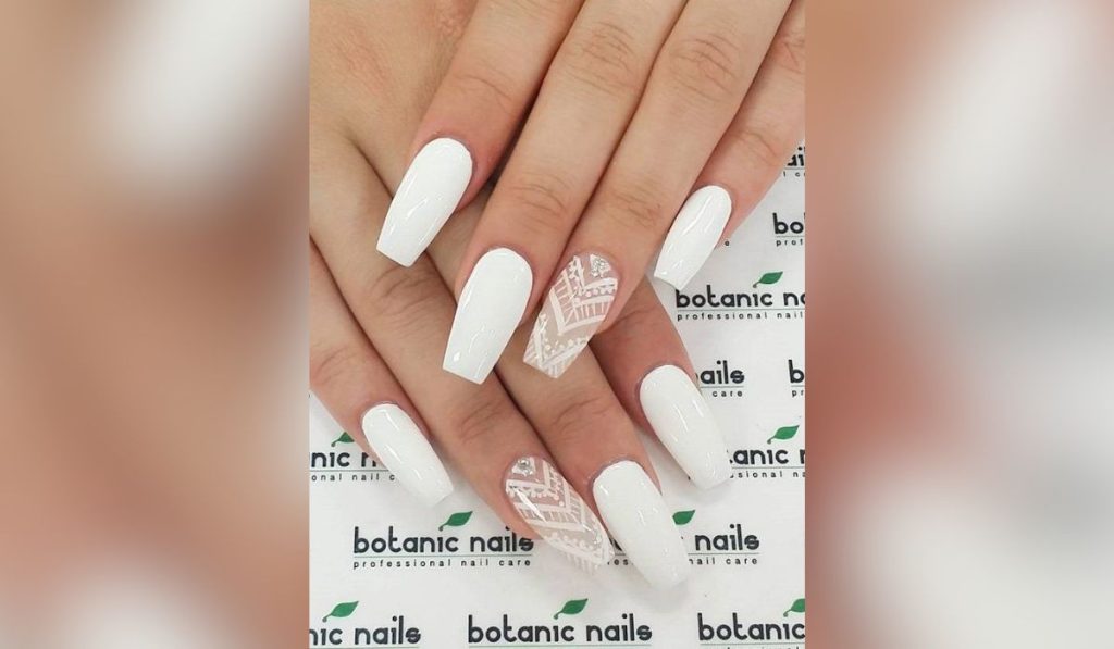 White nail art