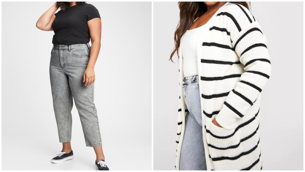 Barrel Jeans And A Striped Cardigan - Plus size barrel jeans