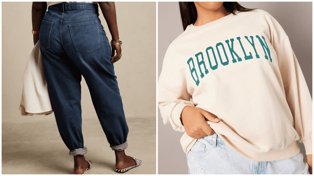 Barrel Jeans And A Sweatshirt - Plus size barrel jeans