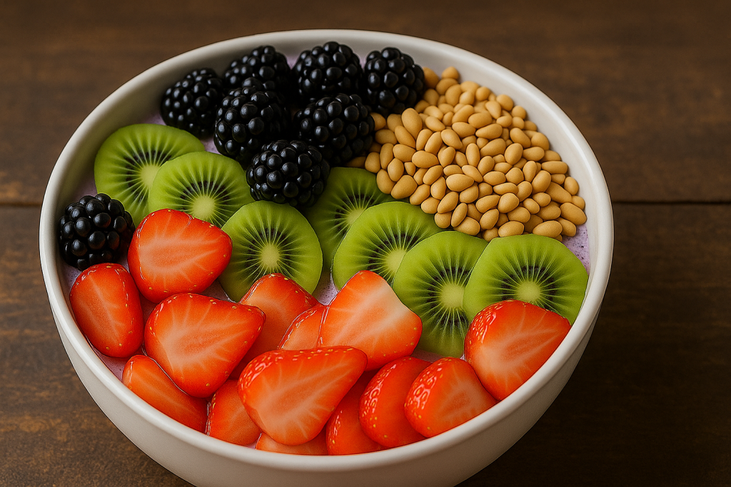 Glow Bowl Berries, Kiwi & Seeds Salad
