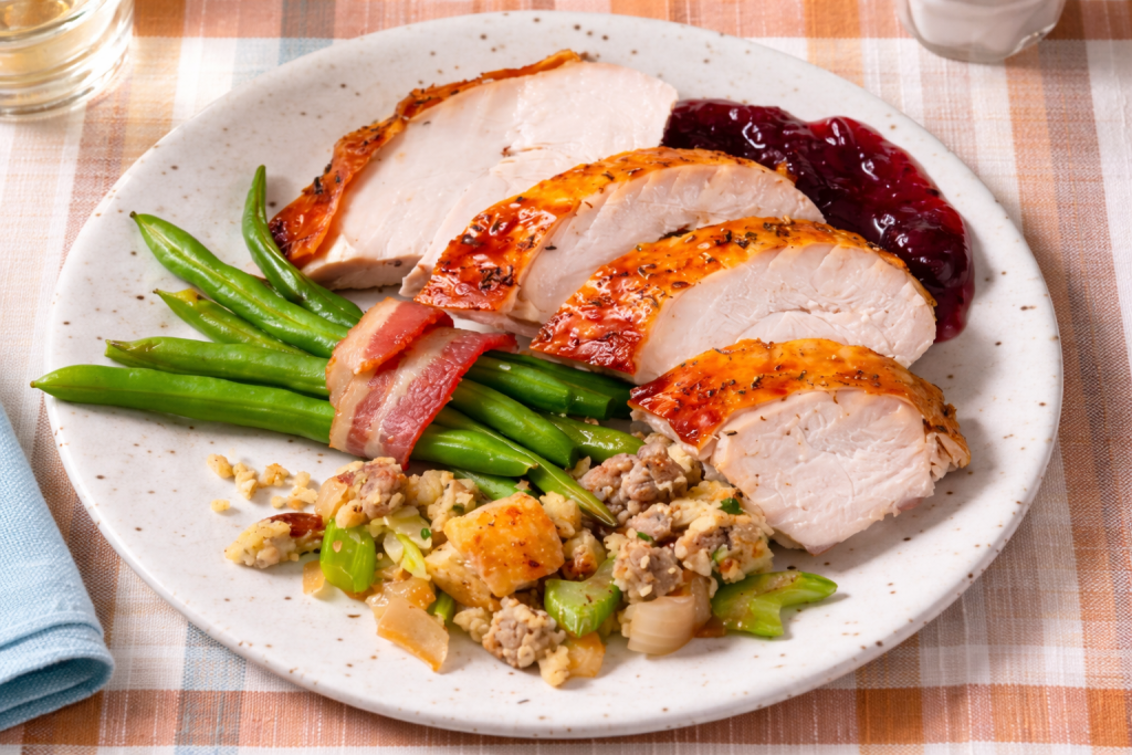 Roasted-Turkey-Breast-with-Green-Beans