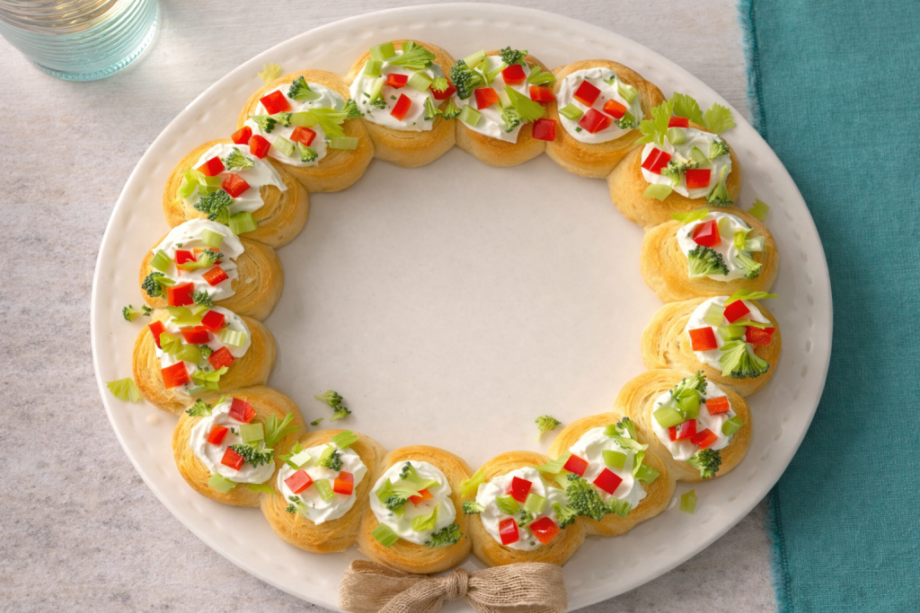 Savory-Puff-Pastry-Wreath-with-Herbed-Cream