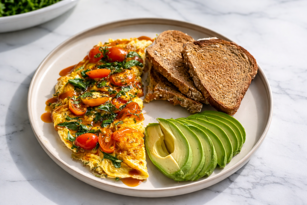 Spinach-Cherry-Tomato-Omelette